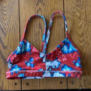 Fleo Red and Blue Patterned Sports Bra